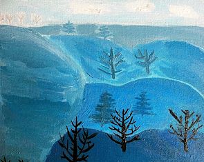 Spring Blueberries” Pantone Postcard Gouache Painting - 4x6in – prismono