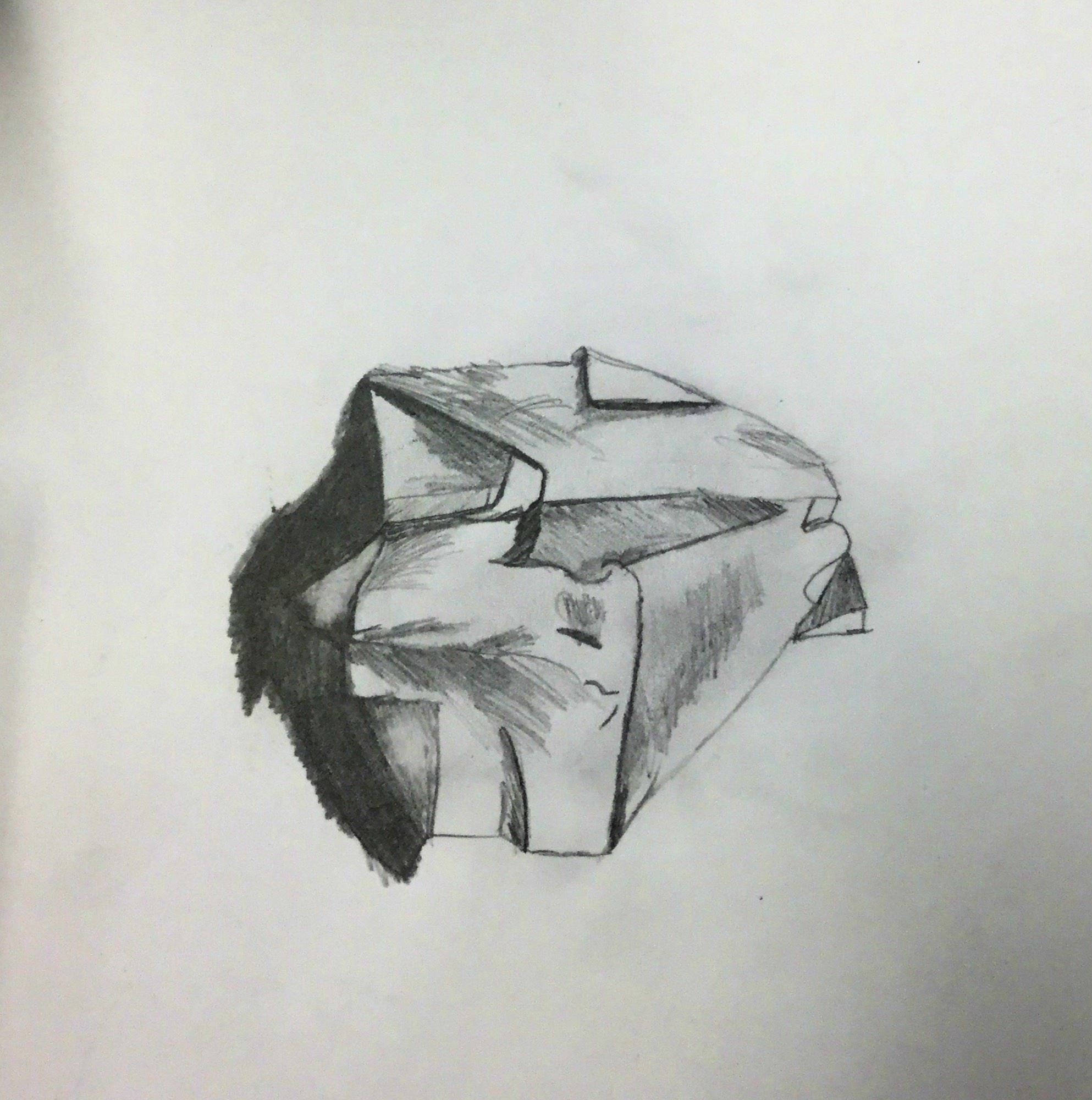 A crushed paper （鉛筆画） A crushed paper （鉛筆画）