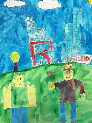 Artsonia Louise White Elementary School Statements - painting rainbows roblox character